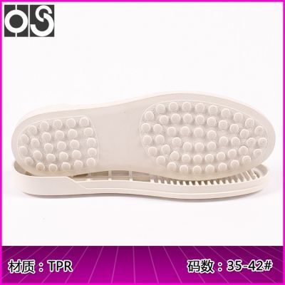 華塑鞋材柔軟防滑動感凸紋TPR大底輕便耐磨豆豆樂福鞋底廠家批發6248 .